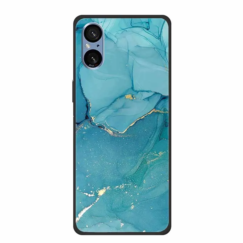 Elegant Marble Shockproof Soft Silicone TPU Back Cover for Sony Xperia 5V - Premium Phone Protection Case
