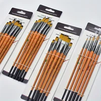 6pcs Professional Artist Paint Brush Set Round/Flat/Angular/Filbert Tips Anti-Shedding Nylon for Acrylic Oil Watercolor Painting 1