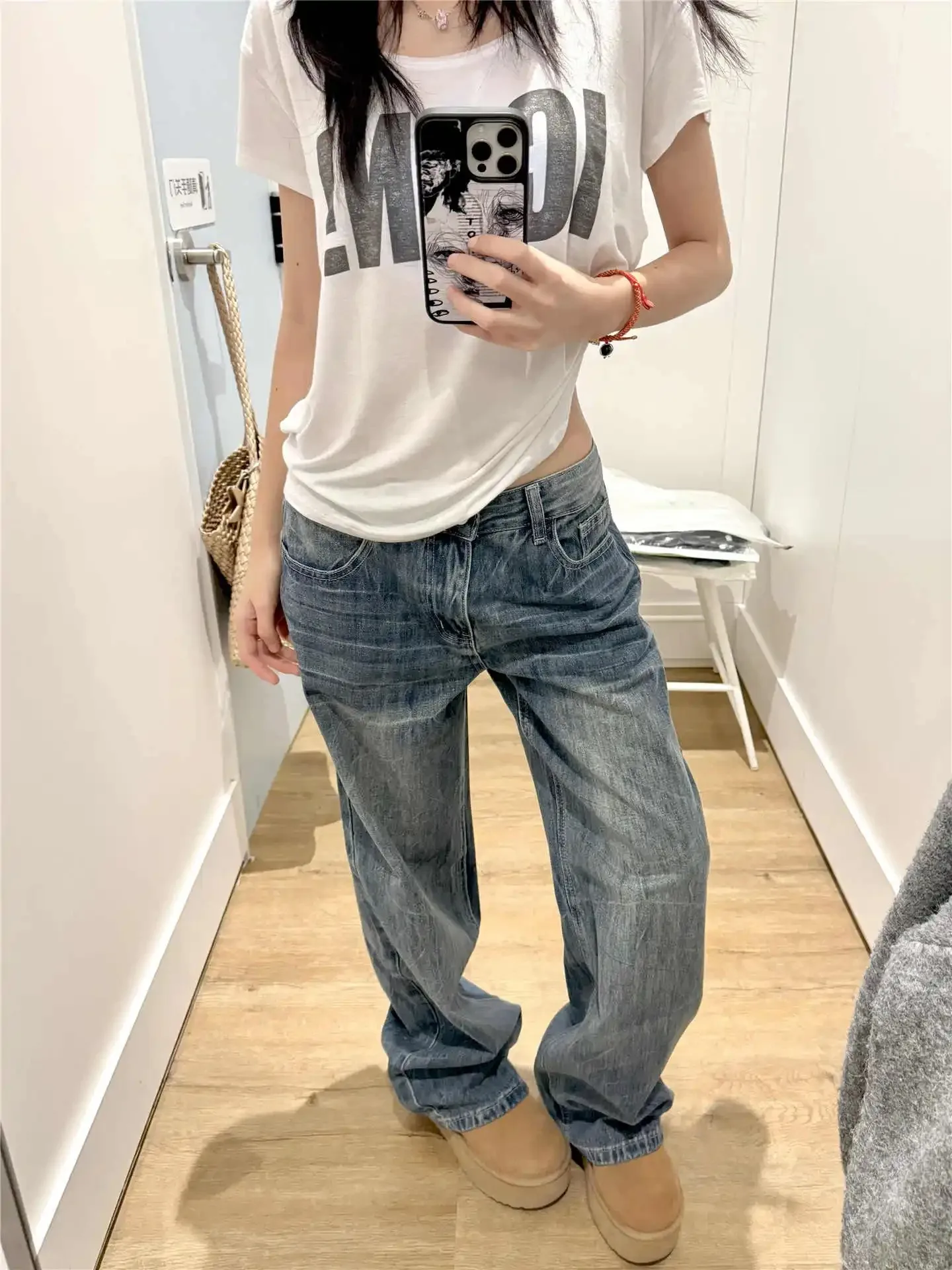 여성용 아메리칸 레트로 헐렁한 청바지 데님 팬츠 와이드 핏 Y2K 하이 스트리트 카우보이 클린핏 일본 하라주쿠 타이드 2000년대 시크 뉴