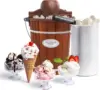 6 Quart Nostalgia Electric Ice Cream Maker ,Fun Kitchen Appliance - Vintage Wooden Style, Dark Wood 1