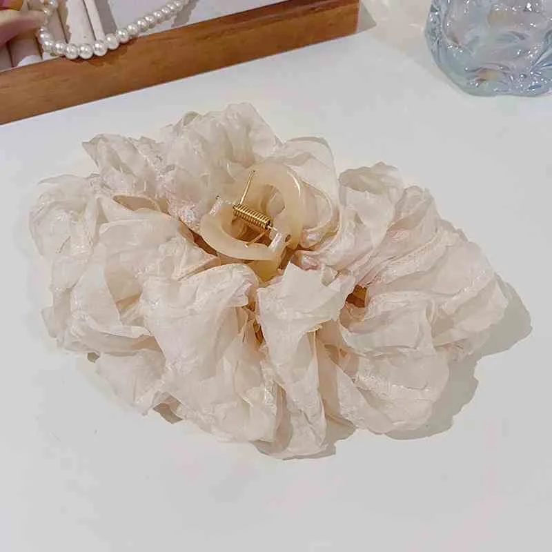 Elegante Chiffon Blume Bogen Haar Klaue Für Frauen Süße Große Hai Haar Clip Krabben Haarnadel Hairgrip Kopfbedeckung Mädchen Haar Zubehör – Detail 20