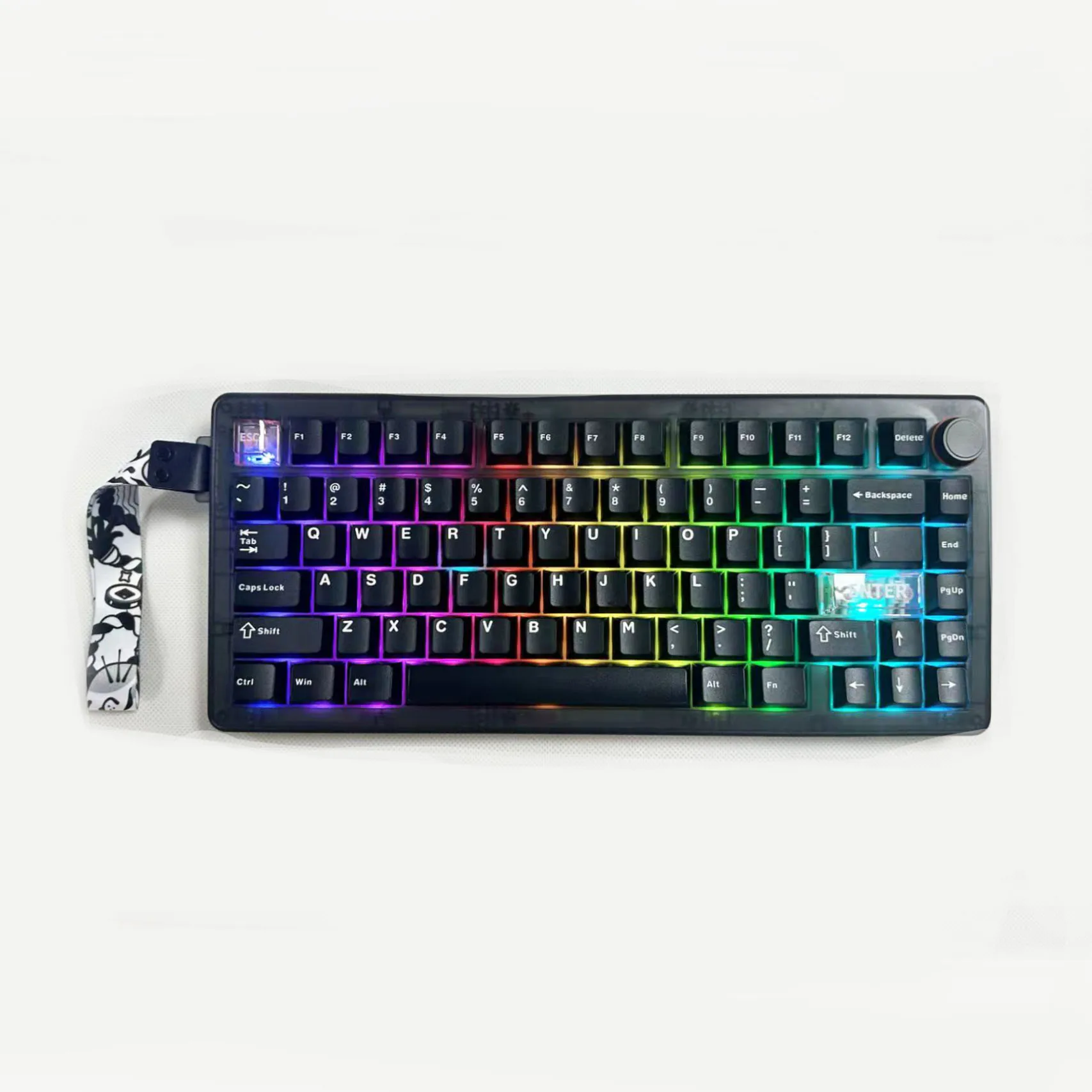 QK75 기계식 키보드 RGB 백라이트 가스켓 구조 VIA/QMK용 3모드 2...