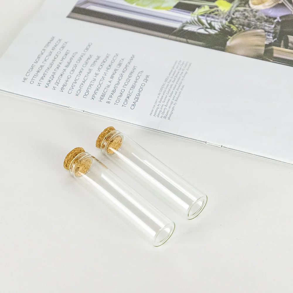 50Pcs Refillable Test Tube Vials Wedding Gifts Jars Empty Glass Bottles Ornaments Crafts Cosmetic Container