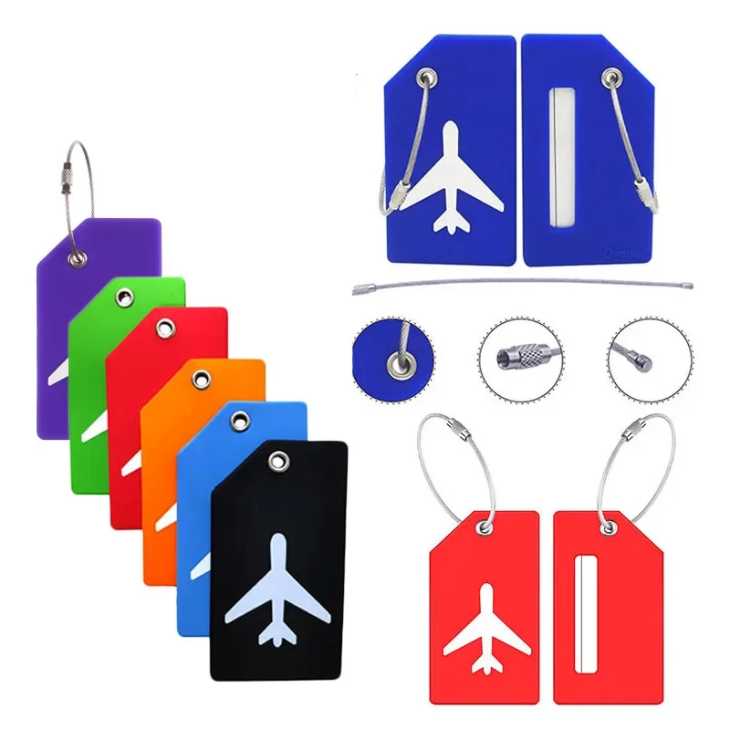 

1PCS Fashion Silicone Luggage Tags New PVC Luggage Tags Baggage Name Tags Suitcase Address Label Holder Travel Accessories