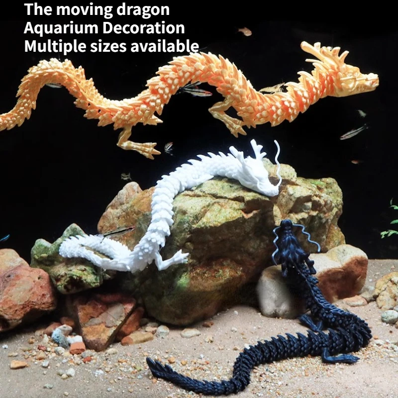 

2024 Fish Tank Аксессуары для аквариума декорации 3d Печатный Дракон Китайский дракон креативное украшение мультяшный дракон