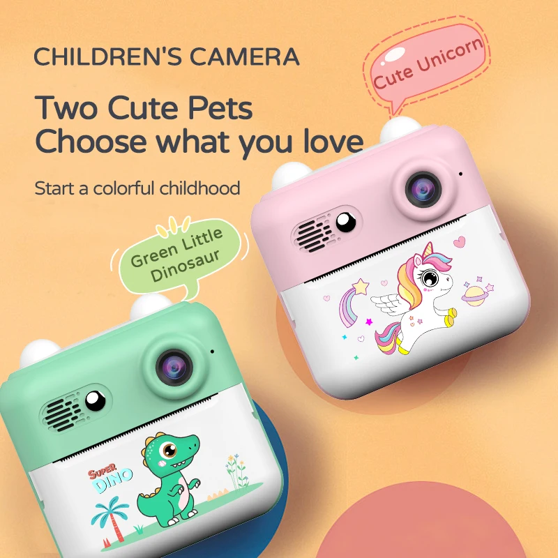 Kids Camera Instant Print, Selfie Digital Camera for Kids Boys& Girls Ideal Kids Toys Gifts HD Instant Print Camera for Kids,