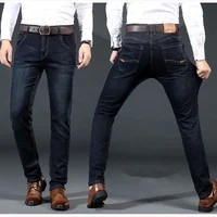 Nouveaux hommes léger luxe Stretch Slim Fit pantalon confortable doux affaires mode droite décontracté Denim pantalon mâle marque vêtements 3
