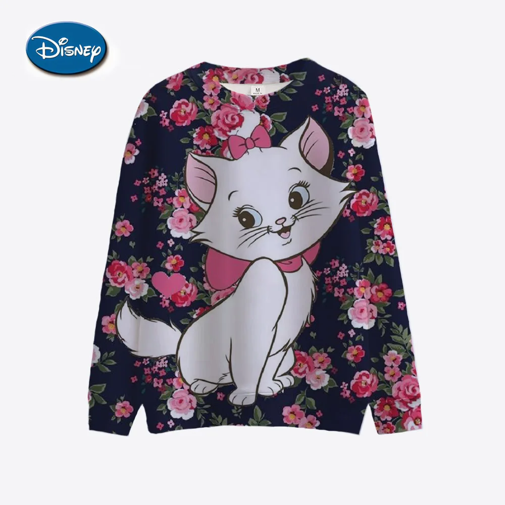 thumbnail image 1 of Sudadera con cuello redondo para mujer con estampado de dibujos animados de Disney Mary Cat, primavera/otoño, para parejas, 1 of 4