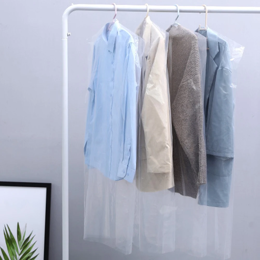 60Pcs Dry Cleaning Bag Clothes Dust Cover Coat Dust Bag Cleaner Dry Cleaner Clothes Dust Cover Suit Dust Bag Hanging Bag 3