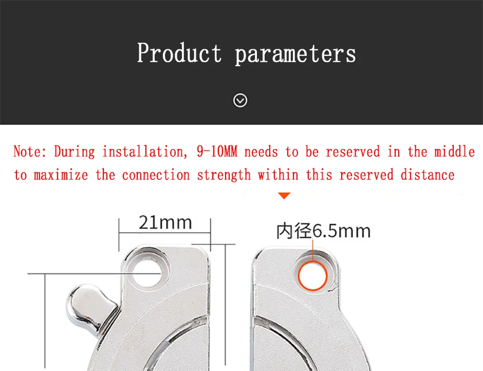 Description Picture 6 of item1 Set Wooden Panel Flat Connector Splicer Fixed Cabinet Lock Buckle Mobile Dining Table Splicing Lock Screen Docking Lock Buckle