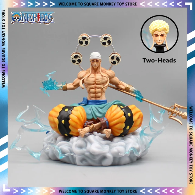 BANDAI 18cm One Piece Enel Anime Figure Roronoa Zoro Enel GK Figurine PVC  Statue Model Doll Collectible Decoration Toys Gifts