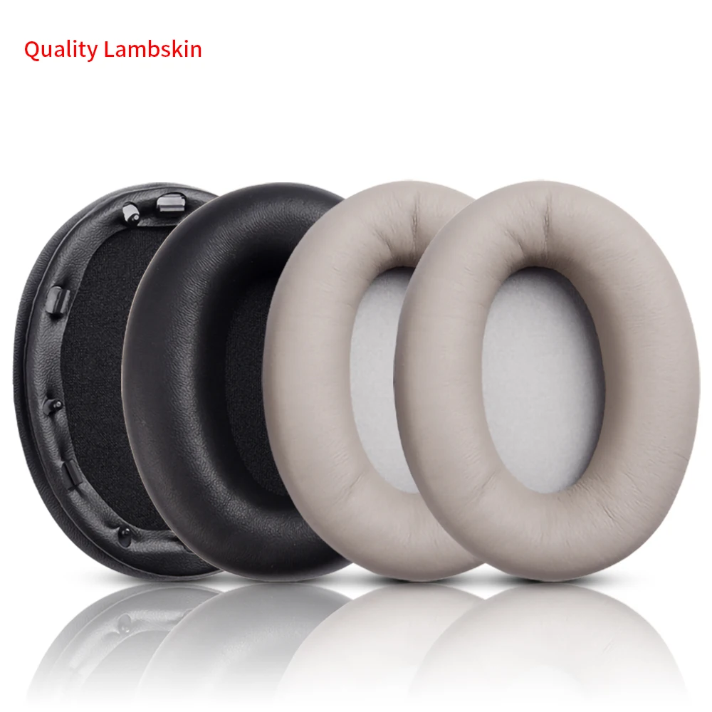 Genuine Lambskin Couro Ear Pads para Sony Almofada de Auscultadores Esponja Earmuffs Headconjunto Espuma Substituição Wh1000xm3