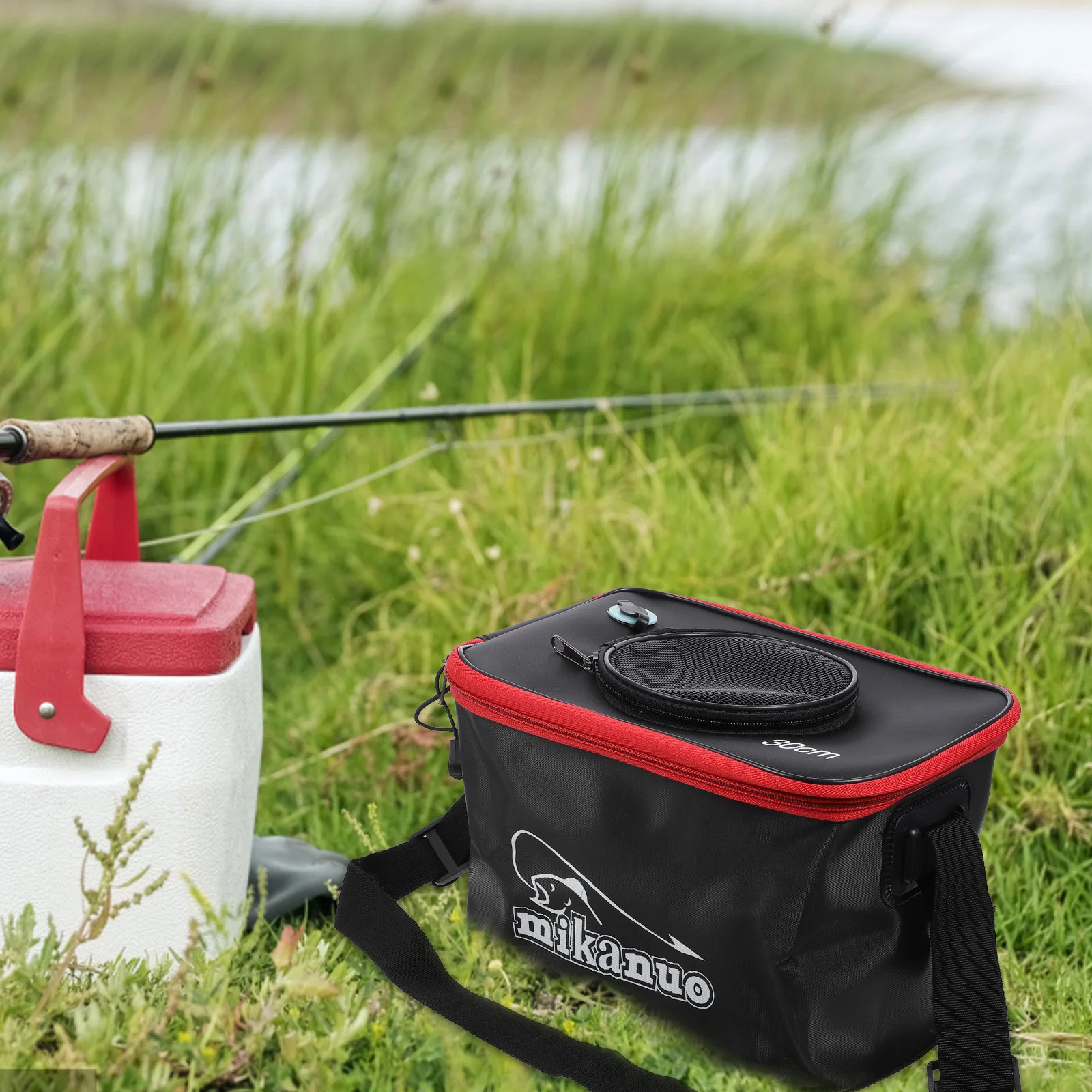 

30cm Multi-Function Folding Thicken Live Fishing Box EVA Tank Bucket Camping Outdoor Fishing Bag Tackle Fishbox (No Side