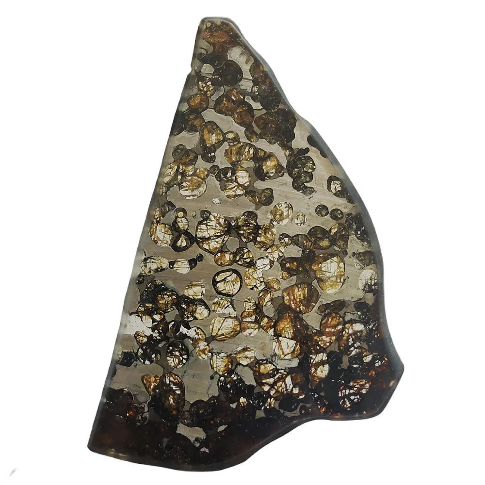 

Brenham Olivine Meteorite Specimen Natural Meteorite Material Section Exquisite Meteorite Specimen Collection