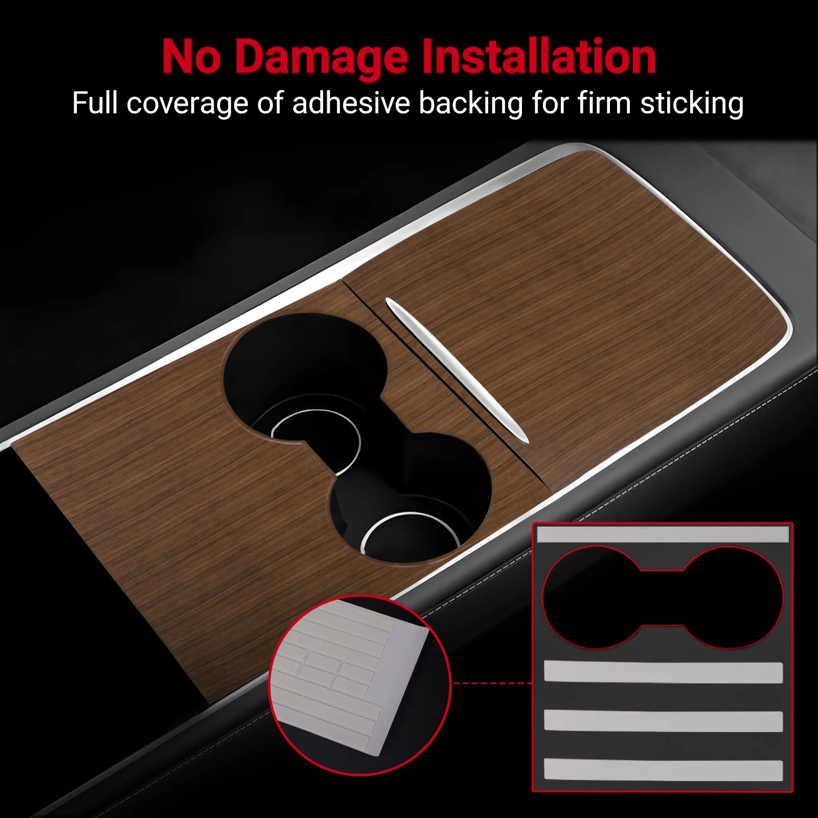 Sleek Interior Decoration Console Sticker for Central Control Panel Protection