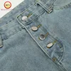 High Street Black Blue ThugClub Star and Moon Patchwork Leather Embroidery Logo Straight Loose High Quality Mens Womens Jeans 4