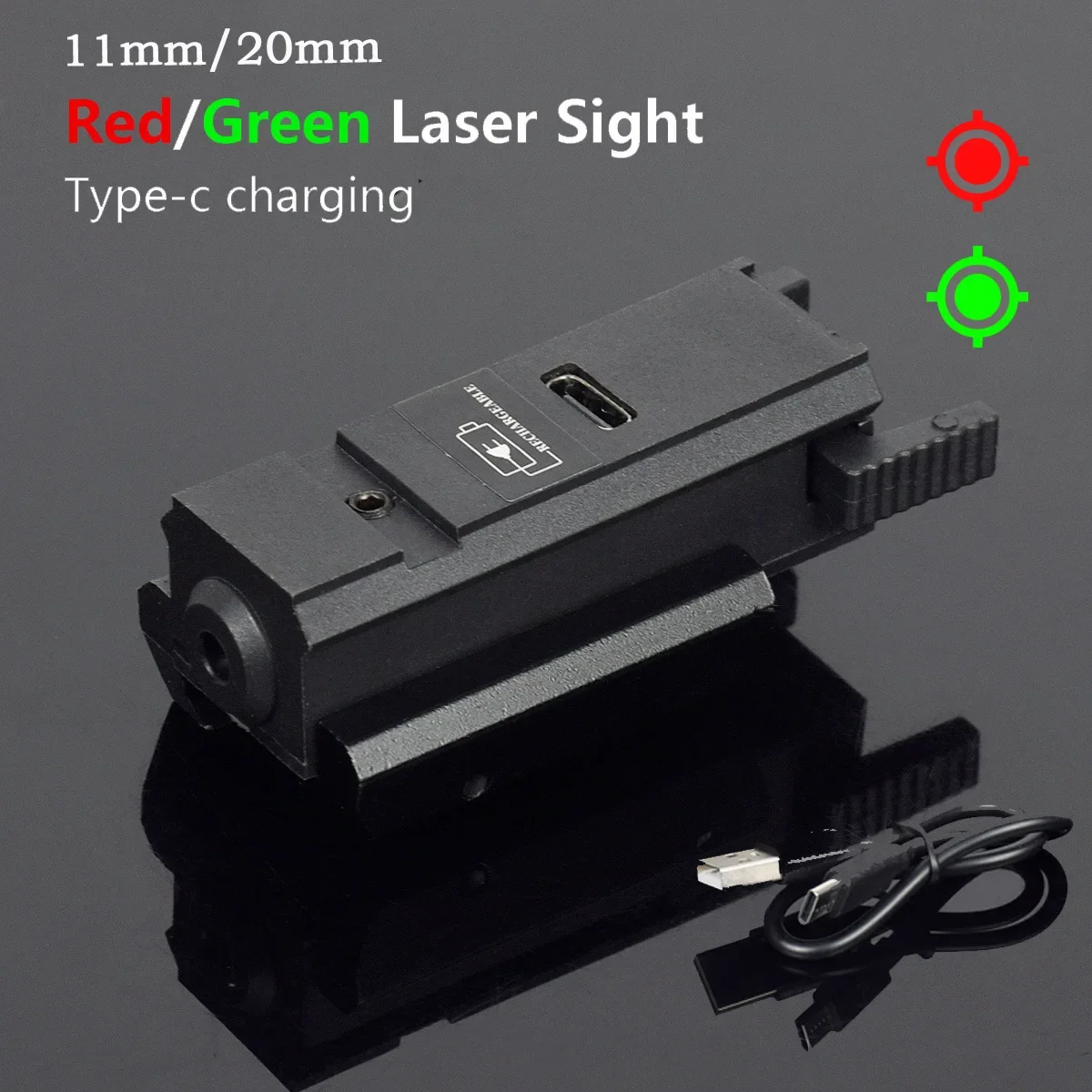 

Tactical USB Charging Laser Green Red Dot Sight 11mm 20mm Hunting Pistol Hand Gun Glock 17 19 Rechargeable Portable Power Laser