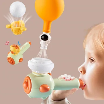 Ball Blowing Montessori Toy Floating Baby Blow Pipe Balls Child Breath Game for Kids Sensory Toys Exerciser Balloon Toy