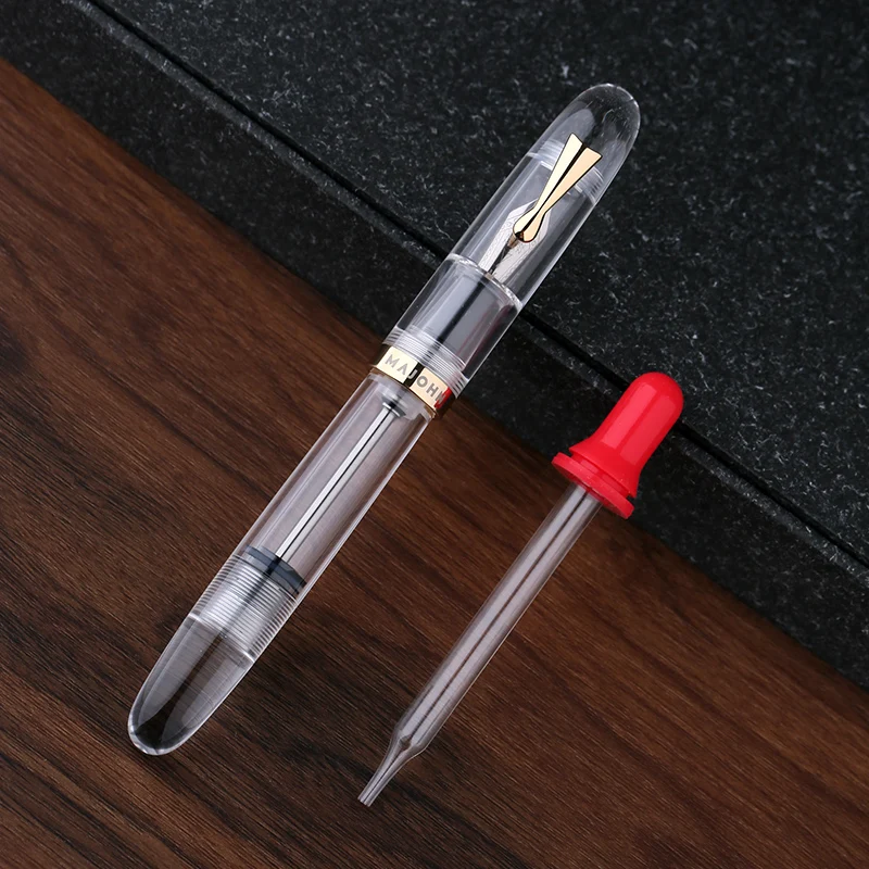 MAJOHN C4 Fully Transparent Big Size Fountain Pen EF/F/M Nib Eyedropper Filling Ink Writing Gift Pen for Office School Supplies fountain pen