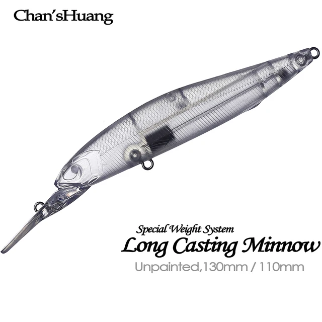 Chan'sHuang 10PCS Unpainted Blanks Bait Special Weight System Long Casting  Minnow Floating DIY Handmade Artificial Fishing Lure - AliExpress