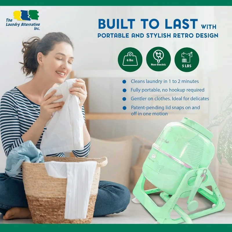 WonderWash Portable Washing Machine for Apartment & Tiny Spaces - Manual Hand Clothes Washer with Retro Design 5