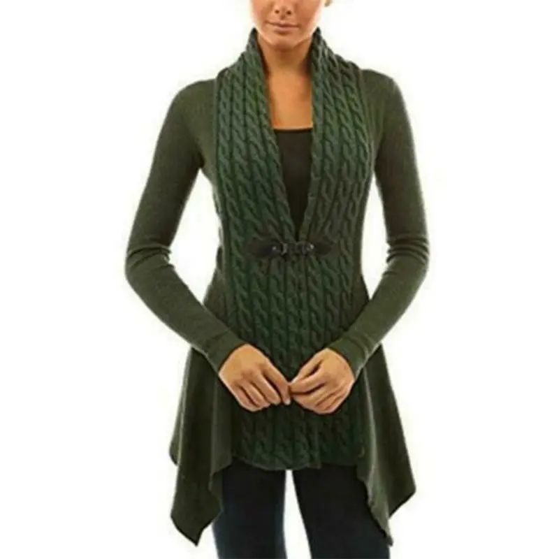 

Women Long Sleeve Cardigan Knitted Loose Sweater Long for JACKET Outwear Tops Lo