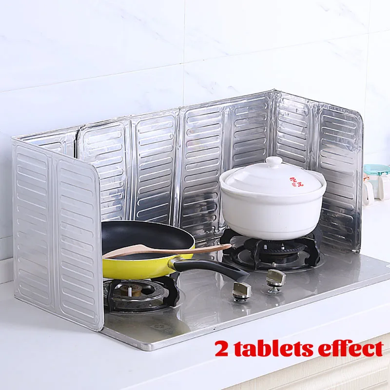 Kitchen Cooking Frying Oil Splashing Protection Gas Stove Removal Rust Kitchen Guard Against Stove Oil Splash Plate 1/2PCS/Set