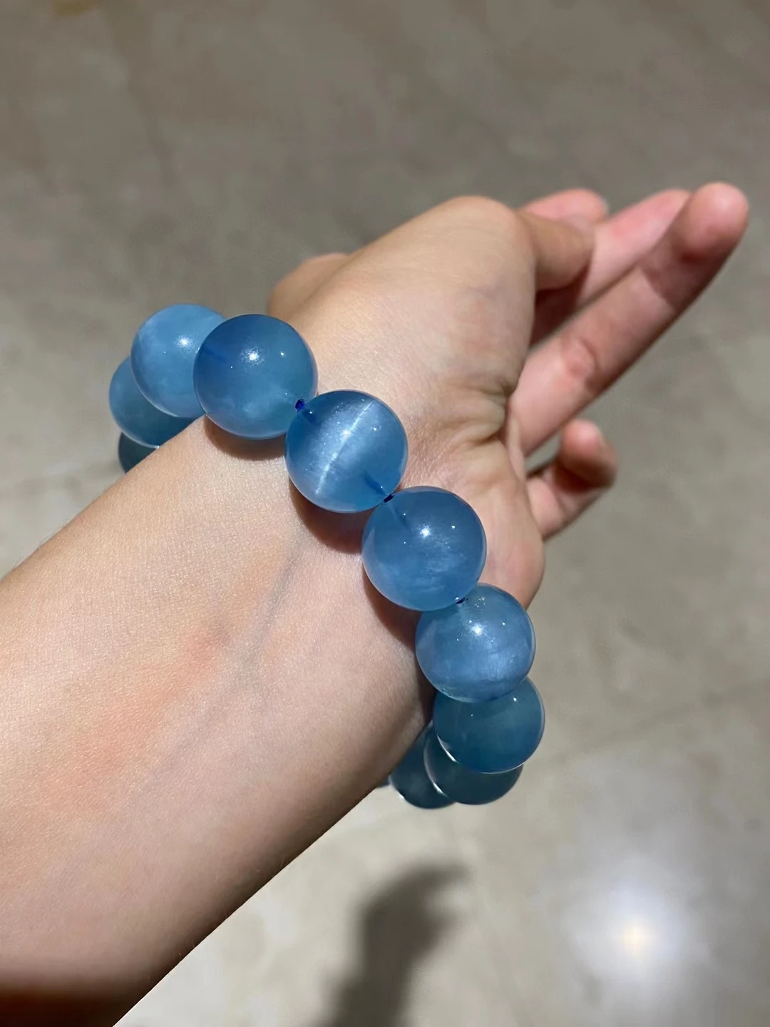 Apatit-Armband 10mm Rund Auf Schmuckgummi 20 Cm Lang Edelstein-Armb