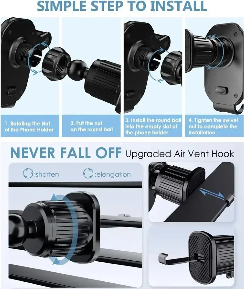 Gravity Car Phone Holder Car Air Vent Clip Mount Stand For IPhone Samsung Xiaomi Huawei Universal Smartphone GPS Support Bracket