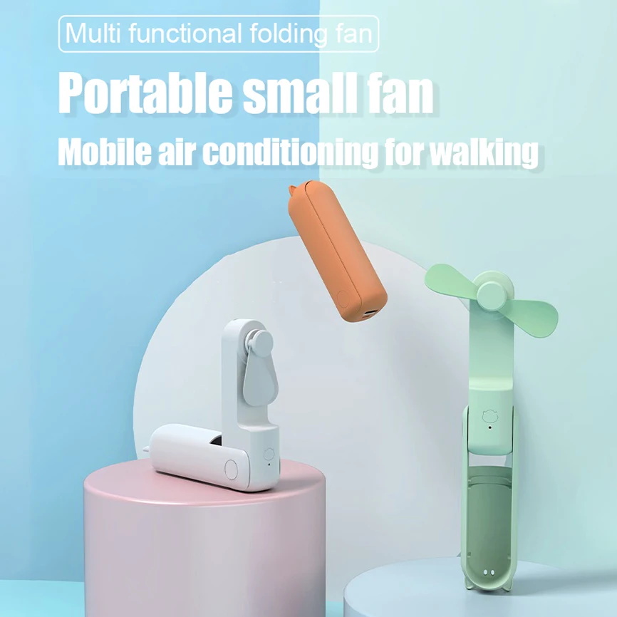 Compact Rechargeable High-Power Portable Fan with Foldable Design