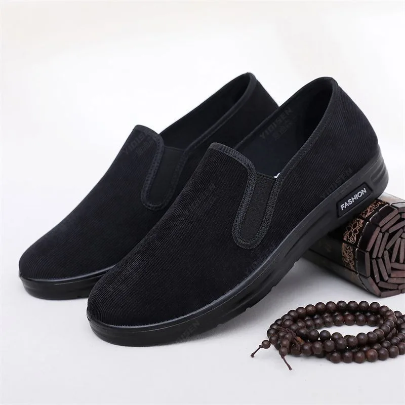 2026 New Fabric Shoes for Men's Work, Spring Travel, Breathable Flat Bottom, Non Slip Soft Soled Men's Shoes