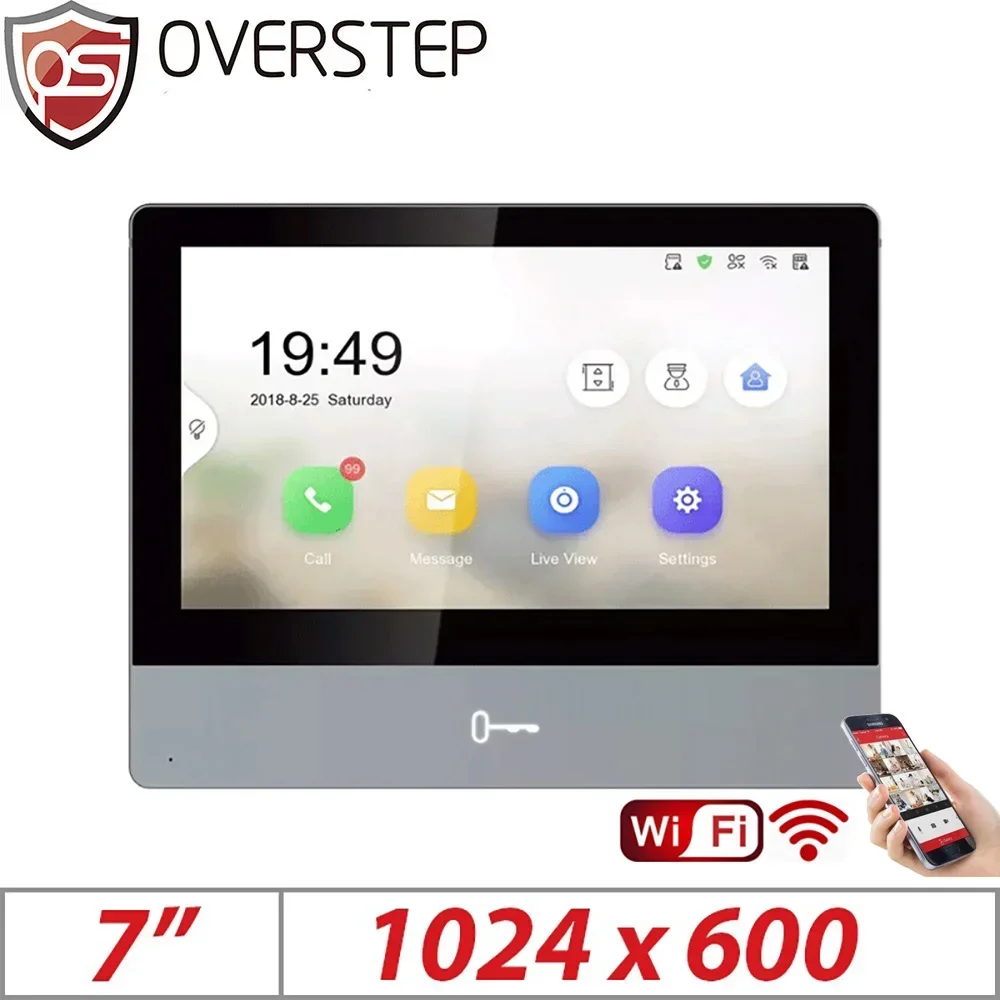 Оригинальная IP-станция KH8 серии Wi-Fi для помещений, сенсорный экран 7 дюймов, поддержка TF-карты, 128 ГГц, приложение для удаленной разблокировки, домофон