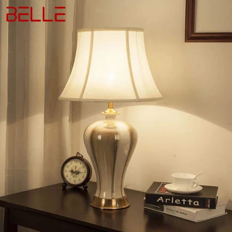

BELLE Contemporary CeramicTable Lamp Creativity Living Room Bedroom Study Hotel Homestay engineering Desk Light