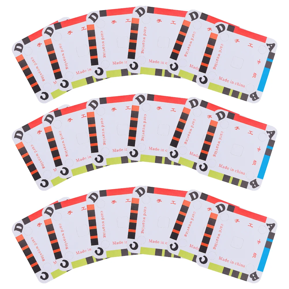 초보자용 태블릿 직조 카드, 골판지 직조, 손으로 짠 셔틀 조각, 4 홀 사각형 DIY