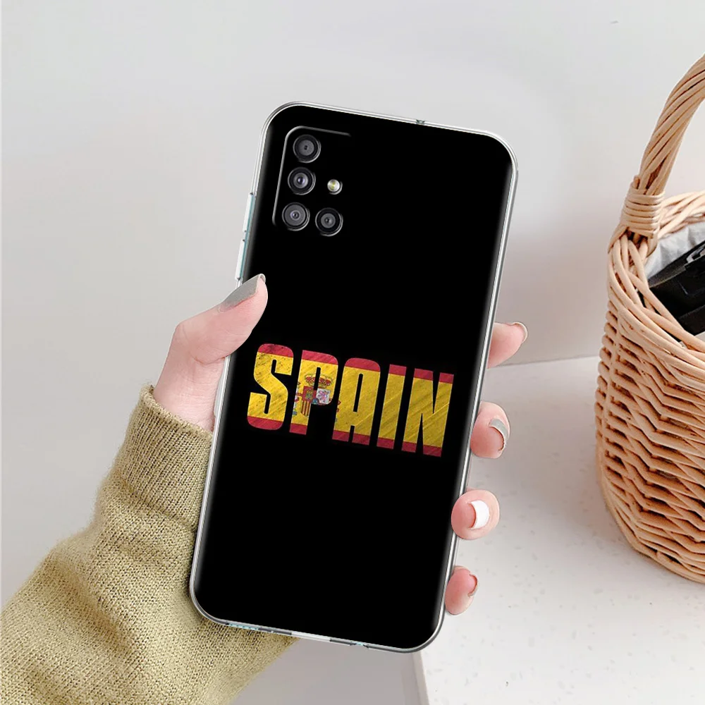 Clear Phone Case with Spain Flag Design
