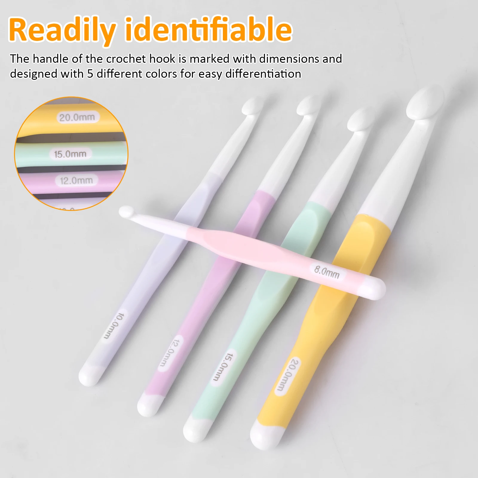 18pcs Crochet Hook Set 5 Sizes Crochet Hooks Handle Knitting Needles  Kit With Sewing Clips for Beginners Crochet Lovers