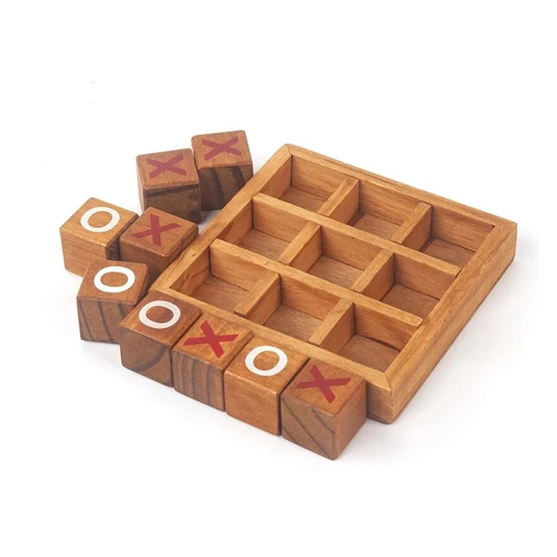Wood Tic Tac Toe Game 3D XO Chess Board Educaci&oacute;n Montessori Parent Child Interactive Toys Party Gifts Juegos De Inteligencia