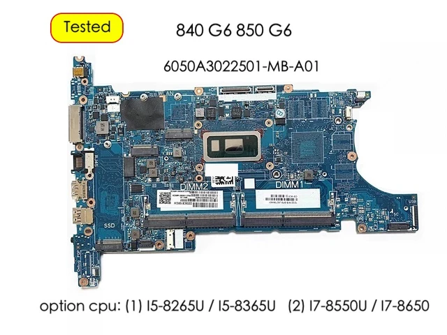 For HP EliteBook 840 G6 850 G6 Motherboard i5-8365U L62759-601