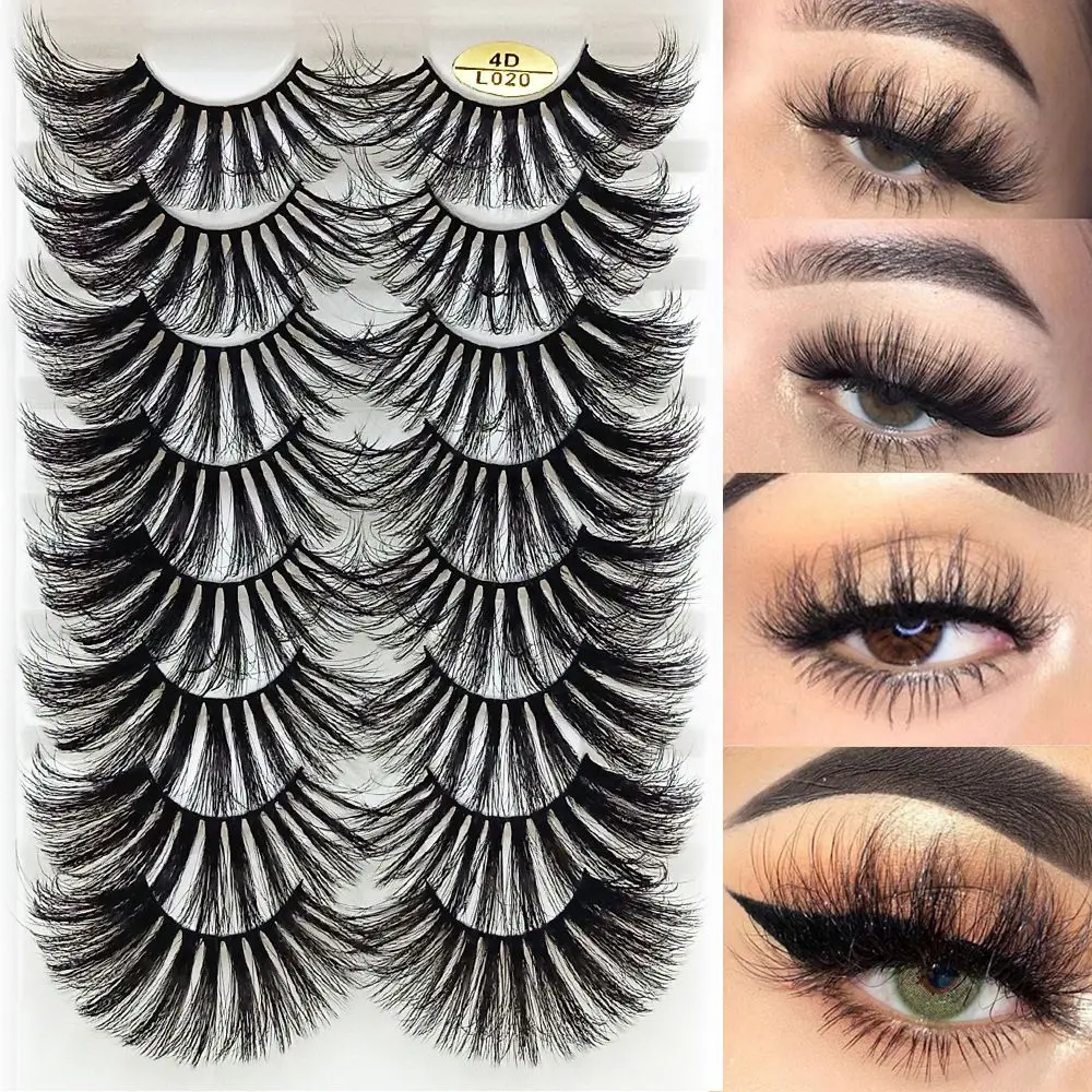 

Eye Makeup Tools Handmade Long Natural Wispies Fluffy Full Volume Thick 4D Mink Eye Lash Extension False Eyelashes 25MM Lashes