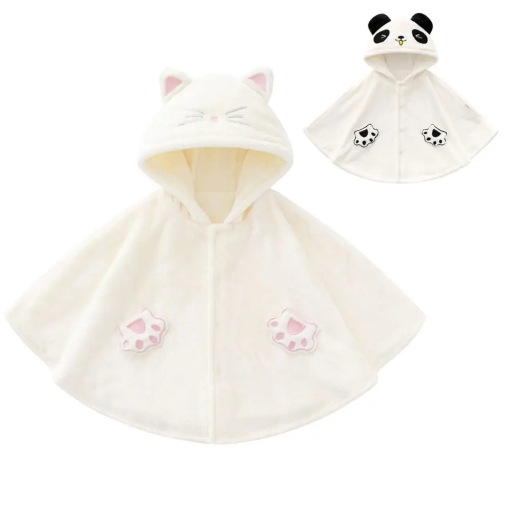 내구성이 뛰어난 따뜻한  후드 망토 양털 73/90cm 겨울 케이프  패션 코트 소년 소녀용