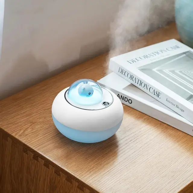 Aranyos Macska Párásító Usb Légköri Éjszakai Világos Rajzfilm Háziállat Asztali Levegő Feltöltő Hálószoba - Image 4