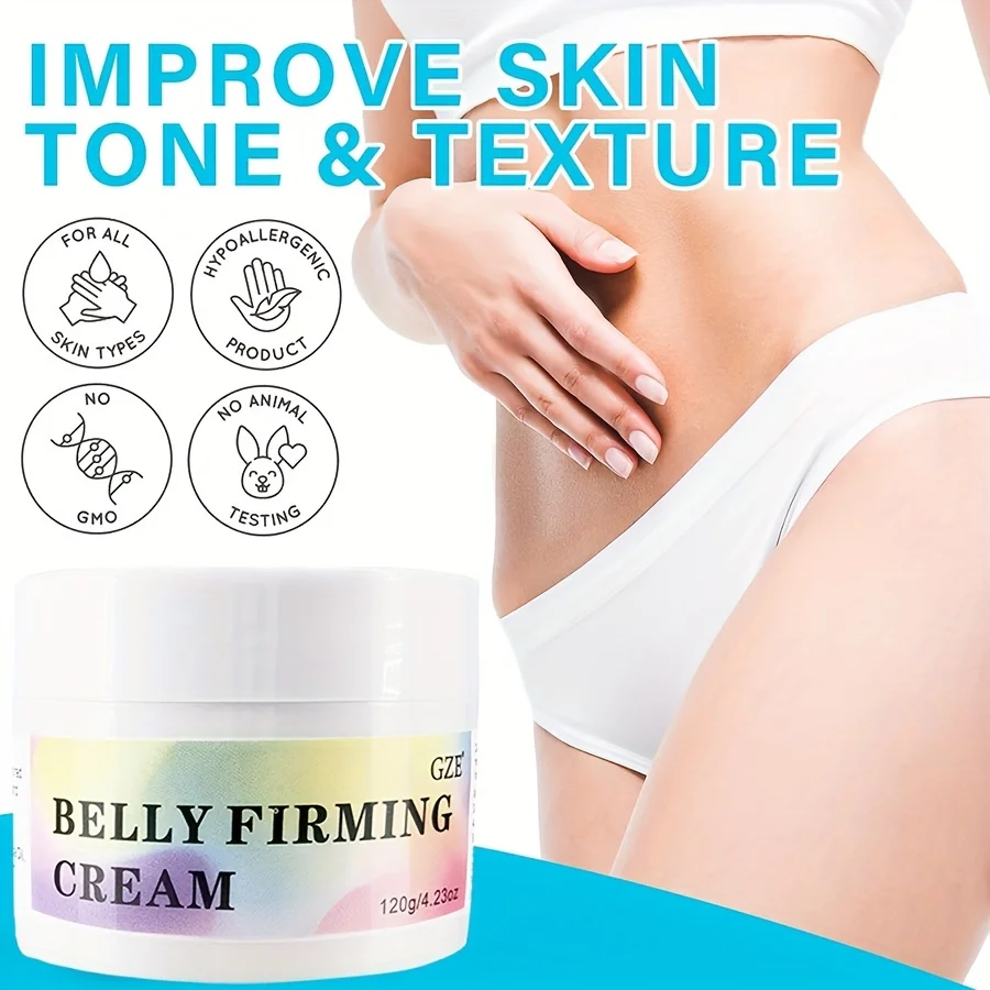 GZE Flat Belly Firming Cream - Skin Firming Smoothing Cream For Stomach, Thighs & Butt, Moisturizing Firming Lotion 120g 4