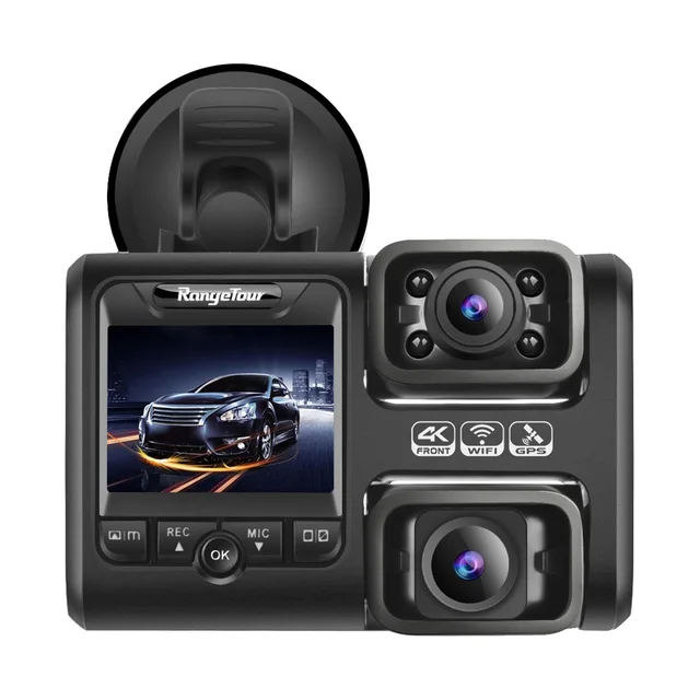 Cámara para carro 4k doble 2 en 1 - HDR y GPS