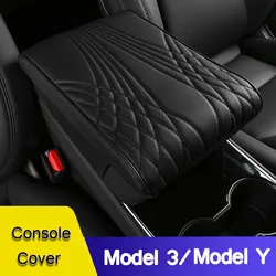 Accoudoir universel en cuir PU pour Tesla modèle 3 modèle Y, tapis de voiture, Console centrale, Protection des accoudoirs, coussin, boîte de rangement 