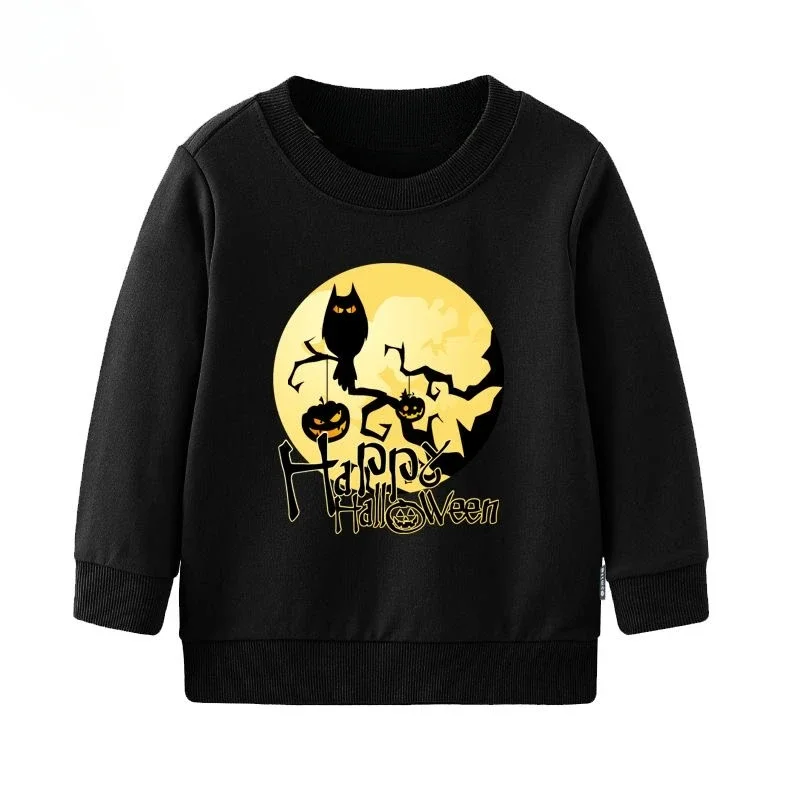 Autumn/winter New Horror Halloween Skull Hoodie Pure Cotton Printed Hoodie Hood Street Fashion Boys and Girls