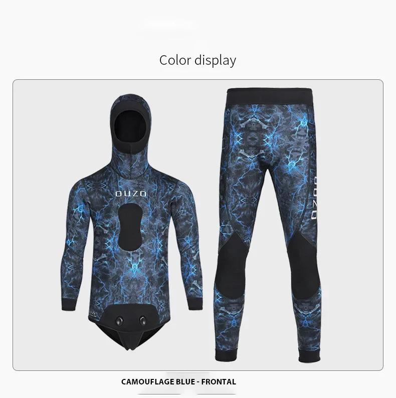Description Picture 5 of item3mm Men Spearfishing Wetsuit Camouflage Neoprene One-piece Diving Suit For Scuba Free Diving Jumpsuit Cold Water Swimsuit