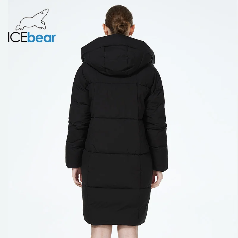 ICEbear-Cotton Windproof Padded Jacket for Women, Casual Coat, Long Parka, Windproof, 2023, GWD3757I 4