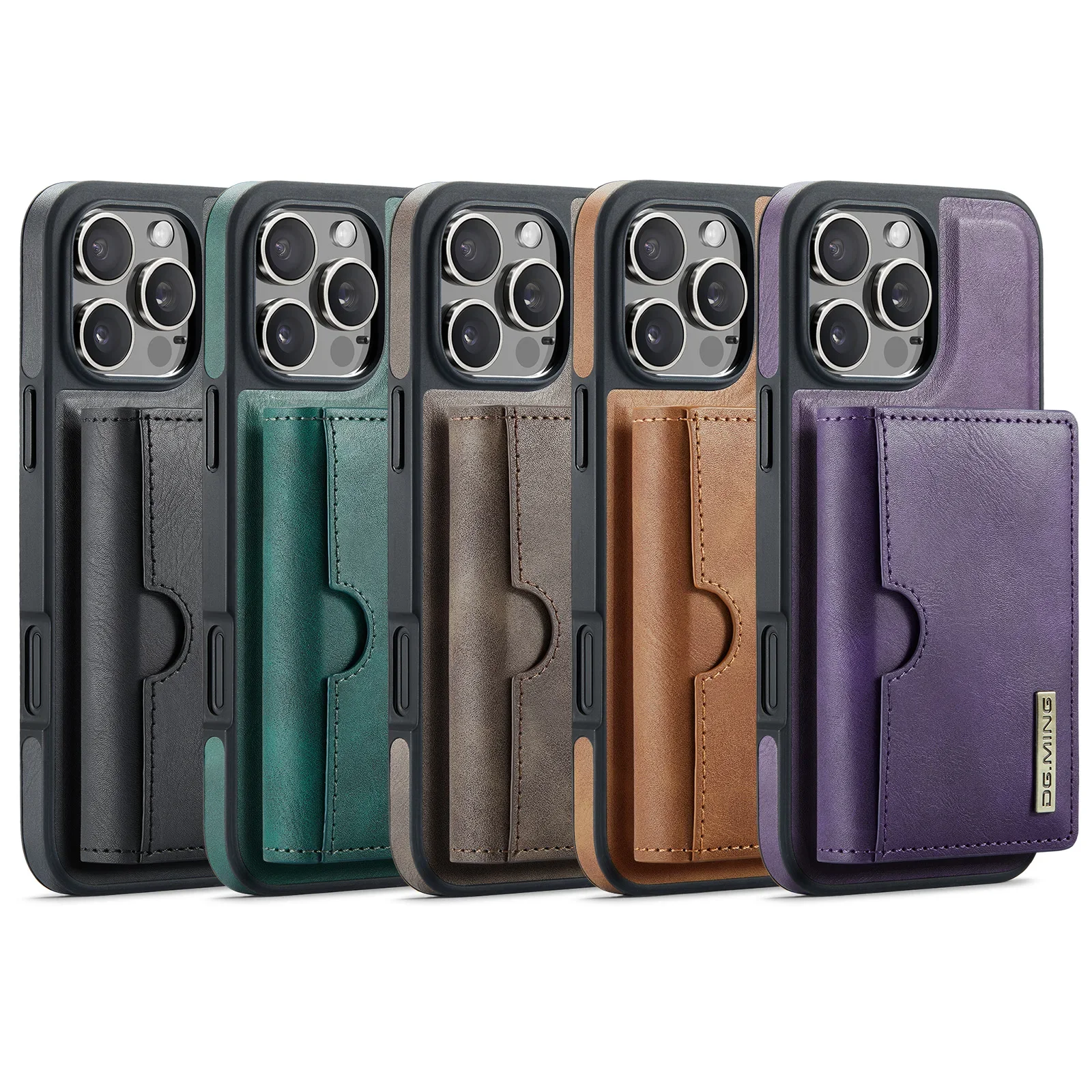Versatile Detachable Magnetic Leather Wallet Case with RFID Protection
