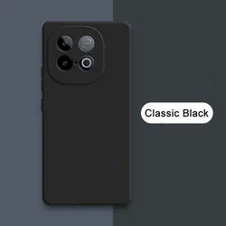 Premium Liquid Silicone Armor Phone Case with Lens Protection - Luxurious Soft Square Design for Vivo iqoo z10 turbo+ (Classic Black)