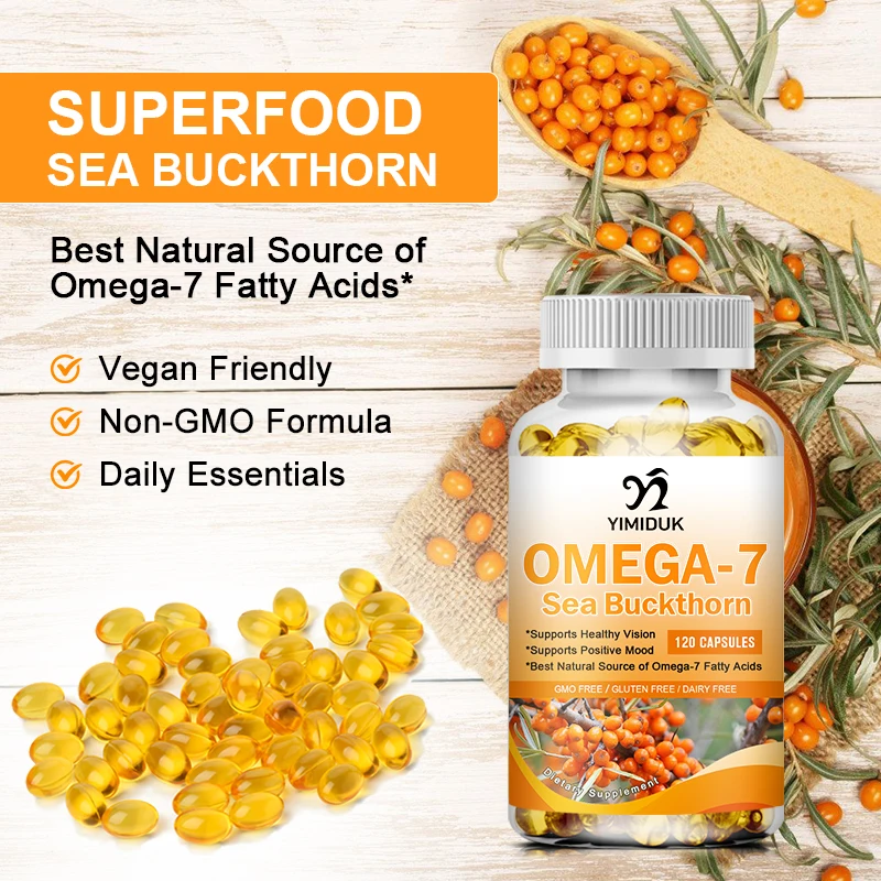 Sea buckthorn oil blend complete omega-7 supports skin immunity digestive & liver health